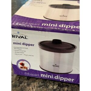 Rival Mini Dipper 0.6 Quart Slow Cooker Stainless Steel Dip Warmer MD-YHB06A